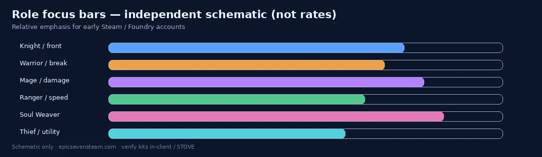Self-drawn role focus bars schematic for early accounts
